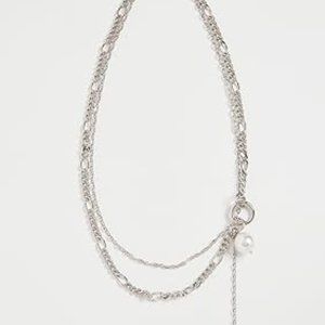 Justine Clenquet Reese Silver Pearl necklace
